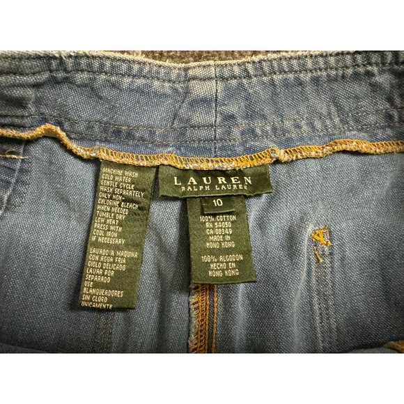 VTG Ralph Lauren Cropped Jeans‎ Women 10 Wide-Leg Gaucho Retro 90s Y2K Denim LRL - Picture 3 of 10